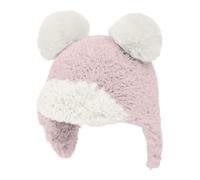 LNQKJXIIA Women's Fluffy Knitted Winter Hat with Ear Flaps, Soft Plush Warm Beanie for Cold Weather(Roze)