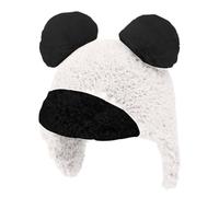 LNQKJXIIA Women's Fluffy Knitted Winter Hat with Ear Flaps, Soft Plush Warm Beanie for Cold Weather(Wit)