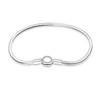 LNQOBU Bracciale in Argento con maglia Snake e chiusura a cuore Compatibile con Pandora Europei Charms da Donna