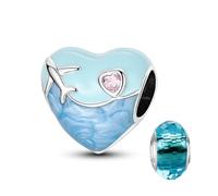 LNQOBU Charm Bead Ciondolo Donna Argento Sterling 925 è Adatto a Bracciali e Collane da Donna