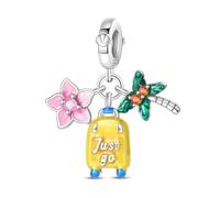 LNQOBU Charm Bead Ciondolo Donna Argento Sterling 925 è Adatto a Bracciali e Collane da Donna