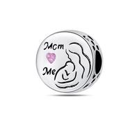 LNQOBU Charm Madre e Figlia - Charm con scritta Mum, Sister,Argento 925 con Ciondolo con zirconi 5A Adatto ai braccialetti Pandora Regali Festa Della Mamma