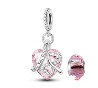 LNQOBU Charm Madre e Figlia - Charm con scritta Mum, Sister,Argento 925 con Ciondolo con zirconi 5A Adatto ai braccialetti Pandora Regali Festa Della Mamma