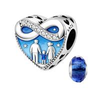 LNQOBU Charm Madre e Figlia - Charm con scritta Mum, Sister,Argento 925 con Ciondolo con zirconi 5A Adatto ai braccialetti Pandora Regali Festa Della Mamma