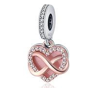 LNQOBU Charm Madre e Figlia - Charm con scritta Mum, Sister,Argento 925 con Ciondolo con zirconi 5A Adatto ai braccialetti Pandora Regali Festa Della Mamma