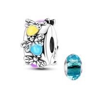 LNQOBU Charms Colgante Camaleón Charm Donna Argento Sterling 925Bead Charme da Donna per Bracciali e Collane