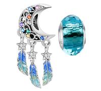 LNQOBU Ciondolo Charm Donna Argento Sterling 925 Bracciale per Charm per Bracciali e Collane