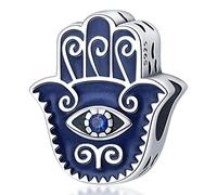 LNQOBU Ciondolo con Charm Argento Sterling 925 Fatima's Hand Dangle Charm Compatibile con Pandora e Europei Bracciale Collane da Donna(Fornito con una Perlina)