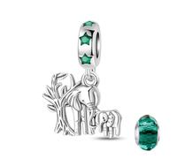 LNQOBU Ciondolo con Charm Argento Sterling 925 Fatima's Hand Dangle Charm Compatibile con Pandora e Europei Bracciale Collane da Donna（Fornito con una Perlina）