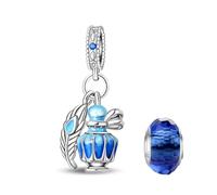 LNQOBU Ciondolo con Charm Argento Sterling 925 Fatima's Hand Dangle Charm Compatibile con Pandora e Europei Bracciale Collane da Donna（Fornito con una Perlina）