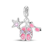 LNQOBU Ciondolo in Argento 925 per Bracciali,Bead Charm da donna,Ccompatibile con i Braccialetti Pandora e collana per le Donne