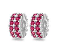 LNQOBU Clip Spacer Charme per Bracciale Argento Sterling 925 Pavé Zirconi Clip Lock Spacer Stopper Charms Bead