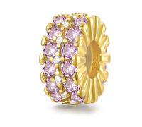 LNQOBU Clip Spacer Charme per Bracciale Argento Sterling 925 Pavé Zirconi Clip Lock Spacer Stopper Charms Bead