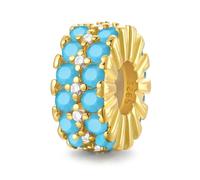 LNQOBU Clip Spacer Charme per Bracciale Argento Sterling 925 Pavé Zirconi Clip Lock Spacer Stopper Charms Bead