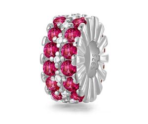 LNQOBU Clip Spacer Charme per Bracciale Argento Sterling 925 Pavé Zirconi Clip Lock Spacer Stopper Charms Bead