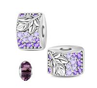 LNQOBU Clip/Stopper Charms per Bracciale Argento 925 Pave Cubic Zirconia Bead Stella Luna Farfalla Blu Gioielli Regalo per Donna