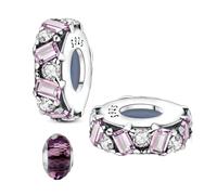 LNQOBU Clip/Stopper Charms per Bracciale Argento 925 Pave Cubic Zirconia Bead Stella Luna Farfalla Blu Gioielli Regalo per Donna