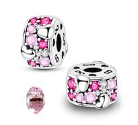 LNQOBU Clip/Stopper Charms per Bracciale Argento 925 Pave Cubic Zirconia Bead Stella Luna Farfalla Blu Gioielli Regalo per Donna