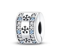 LNQOBU Clip/Stopper Charms per Bracciale Argento 925 Pave Cubic Zirconia Bead Stella Luna Farfalla Blu Gioielli Regalo per Donna