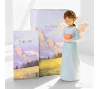 Lnrkai Statuette di angelo custode, regalo di simpatia commemorativa, dipinto a mano, angelo curativo, decorazione per la casa e la tavola