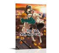 LNSXYSCQ Poster su tela con stampa artistica da parete, motivo anime con scritta "You Are Ms. Servant" (50 x 75 cm), con cornice, stile classico