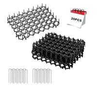 LNSYSNS 20 Pezzi Dissuasore per Gatti in Plastica, 20 x 15 cm Tappetino Repellente per Gatti, Nero Stuoie di Spine Anti-Gatto, con Punte, con 20 Punti Metallici a U, per Divani, Balconi e Giardini