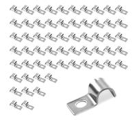 LNSYSNS 60 Pezzi Collari per Tubi, M8 Fermacavi Muro, Argento Ferma Cavi da Muro, Acciaio Inossidabile 304 Morsetto per Tubo Staffa a U, per Casa, Giardino, Fattoria e Balcone