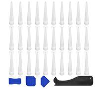 LNSYSNS Beccucci Silicone, 30 Pezzi di Beccucci per Cartuccia, Bianco Ugelli per Pistola Silicone, con 4 Raschietti, Ugelli per Calafataggio Sostituibili, per Casa, Edilizia, Industria