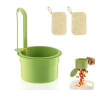 LNSYSNS Cestino Scolapiatti da Lavello, Staccabile Cestello Scolapiatti da Lavello, Cestello di Scarico con Bottoni Automatici, con 2 Panni in Luffa per La Pulizia e L'organizzazione Della Cucina