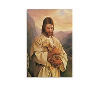 LNTNTNGD Jesus Holding Sheep, poster decorativo da parete, per soggiorno, camera da letto, 20 x 30 cm