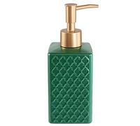 Lnvnoaua Dispenser di sapone per doccia vintage opaco, moderno liquido, in ceramica, con pompa in plastica, dispenser per sapone liquido, dispenser per sapone liquido (verde)
