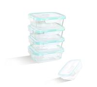 LNWSN Contenitore in vetro coperchio 4x1040ML, contenitore con forte forza di chiusura, contenitore per il pranzo in vetro, assistente per la conservazione della freschezza del buongustaio