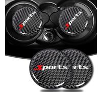 Lnwwrv 2 Pezzi sottobicchiere per portabicchieri Auto, sottobicchiere Antiscivolo in Fibra di Carbonio, Tappetino Accessorio per Interni Auto, Universale per Auto e Camion,D