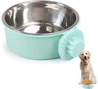 Lnwwrv Ciotola appendibile per Animali in Acciaio Inossidabile - Ciotola d'Acqua Staccabile per Gatti e Cani, Adatta per nutrire e Far Bere Piccoli Animali nella Gabbia,Verde