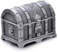 Lnwwrv Mini Scatola del Tesoro in Metallo in Stile retrò per Gioielli, Scatola Piccola per organizzare Anelli e Orecchini, la Prima Scelta per i Regali di Vacanza delle Ragazze,Argento