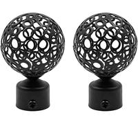 Lnwwrv Set da 2 Tappi di Chiusura per Bastone per Tende Nero - Diametro Interno 25-28mm Universale, Accessorio Decorativo per estremità del Bastone per Tende