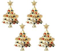 Lnwwrv Set di 4 portatovaglioli Natalizi in Metallo, Fibbie per tovaglioli in Lega, a Forma di Anello, appositamente progettati per la Decorazione della tavola delle Feste di Natale