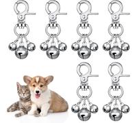 Lnwwrv Set di 6 campanellini per Collare di Gatti e Cani - Design con Tre Campanelle Pendenti, Molto rumorosi per abbinarsi alla Decorazione del Collare, compatibili Anche con Portachiavi