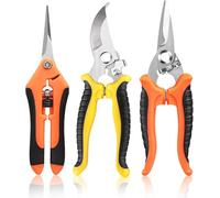 Lnwwrv Set di cesoie da Giardinaggio in Acciaio Inox a 3 Pezzi - Adatte per potatura di Fiori e rametti, Forbici da Giardinaggio multifunzionali