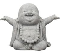 Lnwwrv Statua del Buddha, Statua in arenaria, Statua Che Ride e porge Le Mani, Decorazione Feng Shui per Giardini all'aperto e stanze da Meditazione al Chiuso