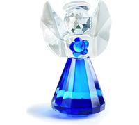 Lnwwrv Statuina di Angelo Custode in Cristallo Trasparente - Statua di Angelo in Vetro Artistico, Ornamento da Collezione per Decorazione della Casa e Regalo per Donne/Mamma,Blu