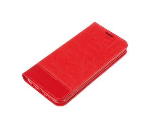 LNX8 Wallet Folio Case Cover A Libro - Samsung Galaxy S7 Edge - Rosso