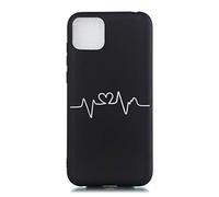 Lnxlanxx Cover Compatibile per HMD Pulse/Pulse+ / Pulse PRO TPU Nero Silicone Bumper Disegni Motivo Case Antiurto Protettiva Resistente Custodia (Battito Cardiaco)