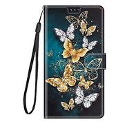 Lnxlanxx Cover Compatibile per Honor Magic 7 Lite/Magic7 Lite Silicone PU Pelle Portafoglio Libro Motivo Case Antiurto Bumper Magnetica Flip Protettiva Resistente Custodia (Farfalla 1)