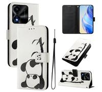 Lnxlanxx Cover Compatibile per Honor X5C 4G / X5C Plus Silicone PU Pelle Motivo Portafoglio Libro Stand Case Antiurto Resistente Bumper Magnetica Flip Protettiva Custodia (Panda)