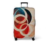 LNXSESN Copri Valigia Beige Circle Blu Coprivaligia Elastica Lavabile Riusabile Cover Valigia Proteggi Anti-Graffio Copri Trolley Con Cerniera Luggage Cover Per 19-21 Pollici