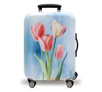 LNXSESN Copri Valigia Fiore Blu Del Cielo Coprivaligia Elastica Lavabile Riusabile Cover Valigia Proteggi Anti-Graffio Copri Trolley Con Cerniera Luggage Cover Per 19-21 Pollici