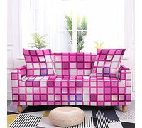 LNXSESN Copridivano 2 Posti Plaid Rosa Rossa Copri Divano Spandex Lavabile Copridivano con Penisola AntiGraffio Copri Divano Moderna Universale Copridivano Angolare Elastici Copridivani