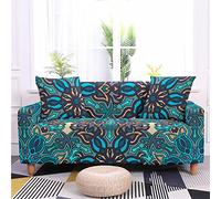 LNXSESN Copridivano 3 Posti Eleganza Blu Astratta Copridivano con Penisola Spandex Lavabile Copridivani AntiGraffio Copri Divano Moderna Universale Copridivano Angolare Elastici Copridivani