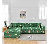 LNXSESN Copridivano 3 Posti Natale Verde Senape Copridivano con Penisola Spandex Copridivano Angolare AntiGraffio Moderna per Cani e Gatti Copri Divano Copridivani Elastici Universale